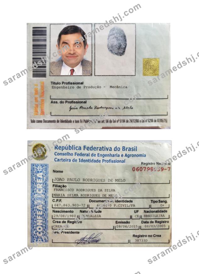 Brazil professional identity card